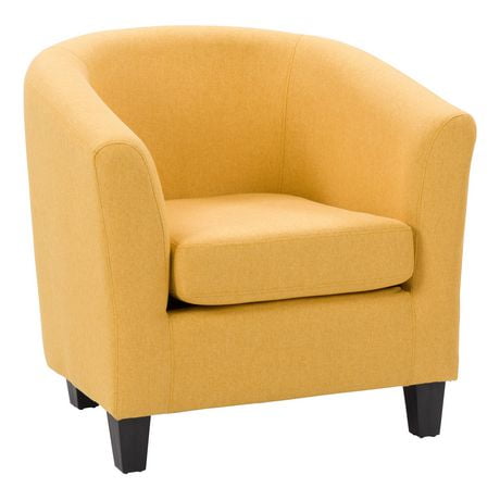 CorLiving Elewood Durable Upholstered 30" Width Classic Tub Chair with Modern Tapered Legs