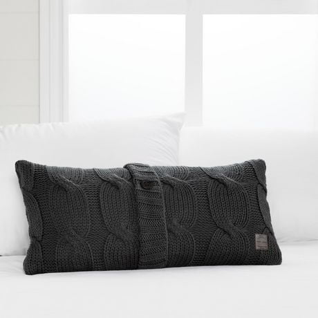 South Shore Lodge Gray Cable Knit Throw Pillow With Decorative