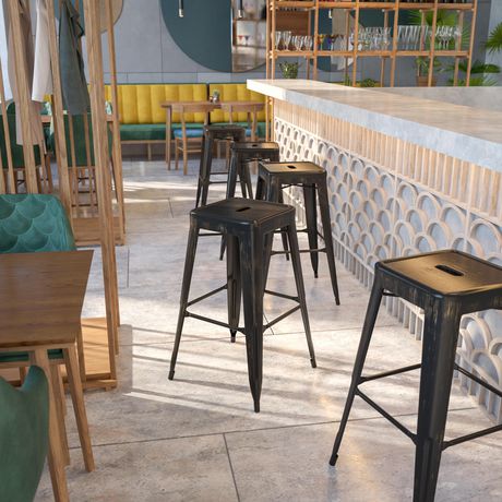 30 High Backless Black Antique Gold, Outdoor Director Bar Stools Philippines