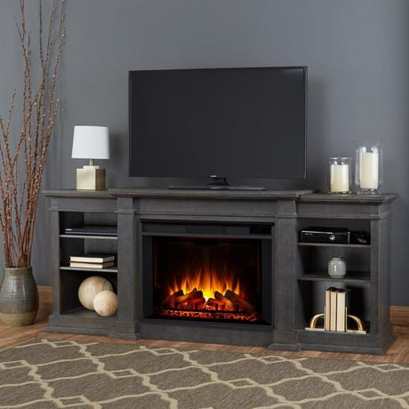Eliot 81" Grand Media Electric Fireplace in Antique Gray