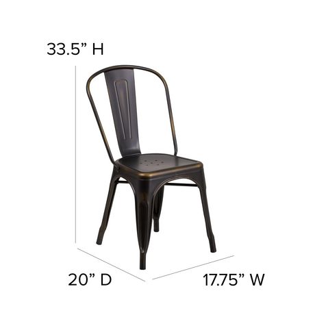 Distressed Copper Metal Indoor-Outdoor Stackable Chair | Walmart Canada