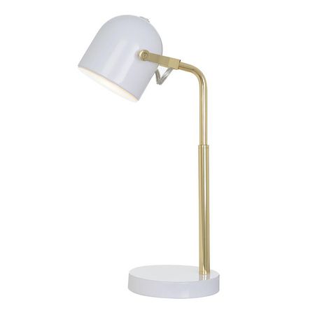 Hometrends Brass Saddle Led Desk Lamp With Gold Accents White