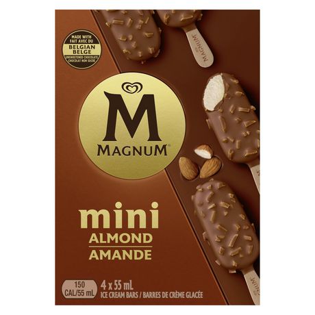 Magnum® Mini Almond Belgian Chocolate Ice Cream Bars, 4x55 mL | Walmart.ca