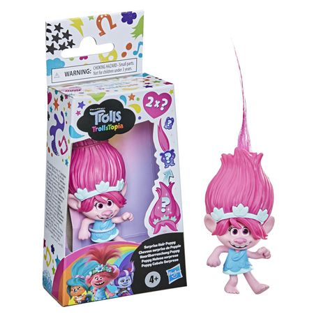 Dreamworks Trollstopia Surprise Hair Poppy Collectible Doll, Toy With 2 