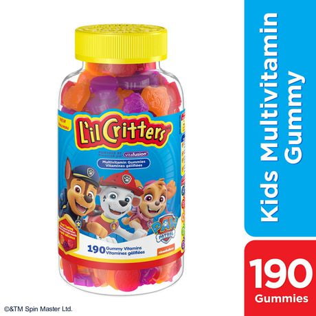 L’il Critters Paw Patrol Children’s  Gummy Multivitamin for Kids, 190 gummies, natural flavour