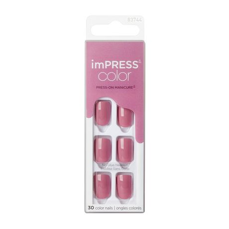 KISS ImPRESS Color - Petal Pink - Fake Nails, 30 Count, Short | Walmart ...