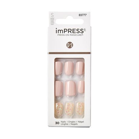 KISS ImPRESS Press-On - 30 faux ongles, courts Ongles à coller.