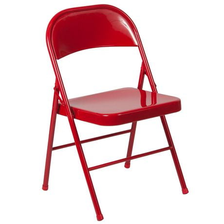 HERCULES Series Double Braced Red Metal Folding Chair