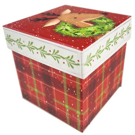 Holiday Time Reindeer Small Cube Gift Box | Walmart Canada