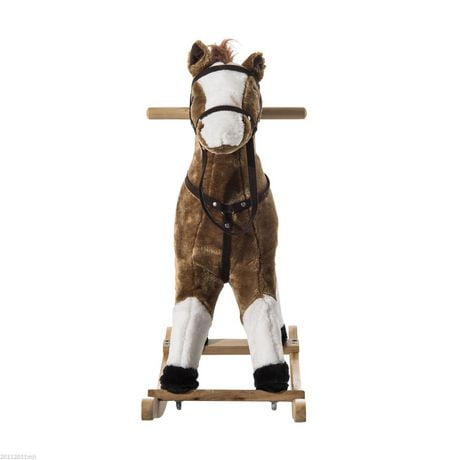 qaba kids plush toy spring horse bouncing rocker with realistic sounds