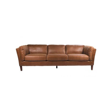 Heavenly Collection Vintage Brown Sofa, Old Brown Leather Couch
