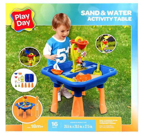 play day sand and water table with fish pond