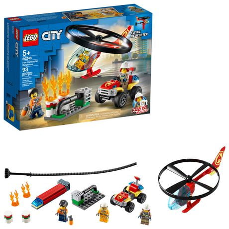 LEGO City L’intervention en hélicoptère des pompiers 60248, Ensemble de construction (93 pièces)
