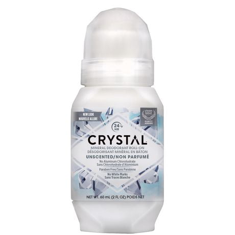 Crystal® Body Deodorant All Natural Roll-on | Fragrance and paraben free| Vegan and Cruelty Free, 1.69 FL oz (60 ml)