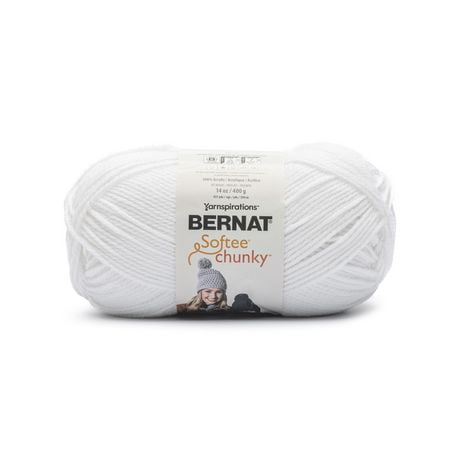 Bernat® Softee® Chunky™ Yarn, Acrylic #6 Super Bulky, 14oz/400g, 431 Yards, Economical size knitting yarn