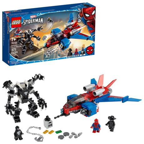 LEGO Marvel Spider-Man Spider-Jet vs. Venom Mech 76150 Toy Building Kit (371 Pieces)
