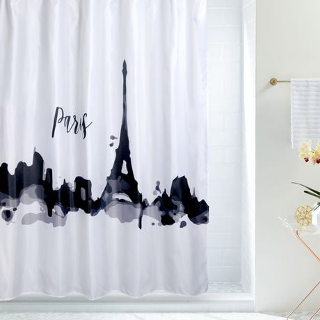 MAINSTAYS Paris Fabric Shower Curtain Set