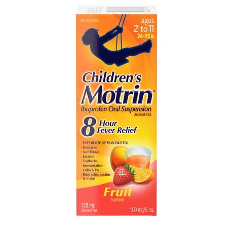 Motrin Enfants Suspension orale d’ibuprofène, Saveur de fruits 120 ml