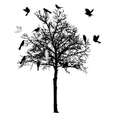 Artissimo Designs Birds Tree Wall Decal 36w X 44h Canada Birds Tree Wall Decal