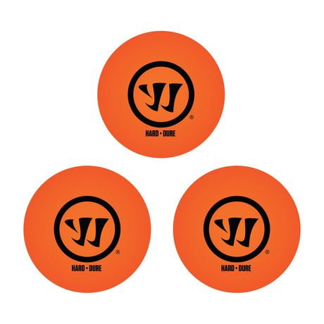 Balles de hockey de rue Warrior - paquet de 3 - dures - orange Densité dure faible rebond