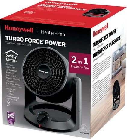 Honeywell HHF540BC Turbo Force® Power Heat + Air Circulator | Walmart ...