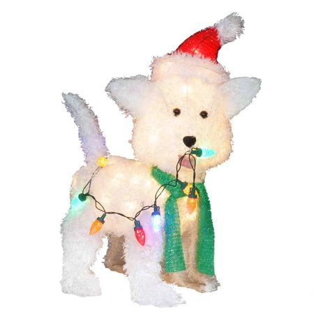 Holiday Time Fluffy Dog Sculpture 