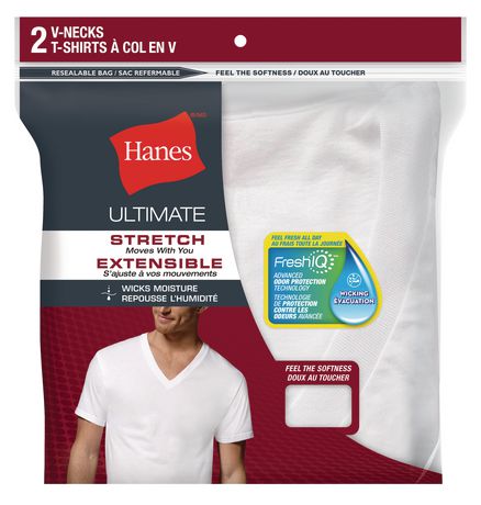 Hanes Men's 2 Pack FreshIQ Tagless Crewneck T-Shirts 