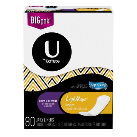 U By Kotex Lightdays Liners Extra Coverage Unscented Walmart Canada