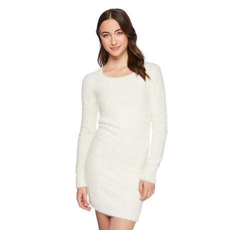 No Boundaries Women's Eyelash Sweater Dress