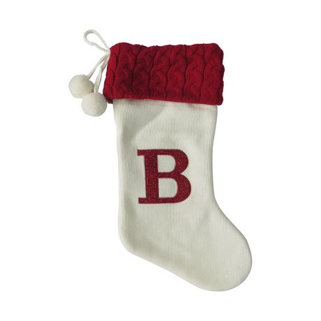 Holiday time Knit Monogram Stocking B | Walmart Canada