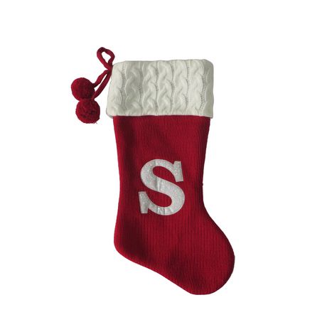 Holiday time Knit Monogram Stocking S | Walmart Canada