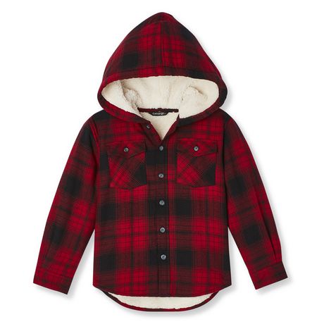 George Boys' Sherpa Lined Hooded Flannel Shirt | Walmart Canada