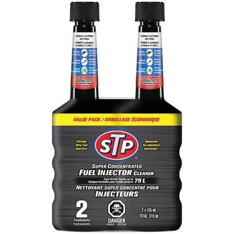 STP Super Concentrated Fuel Injector Cleaner, 155 mL - 2 Pack, Super Concentrated Fuel