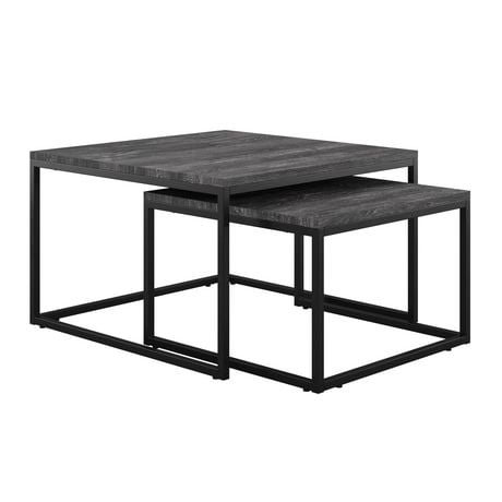 Fort Worth Square Faux Wood Nesting Coffee Tables