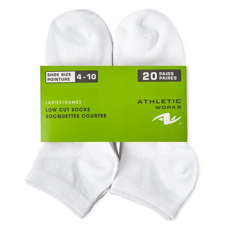 Athletic Works Women's 20-Pack of Low-Cut Socks, One Size