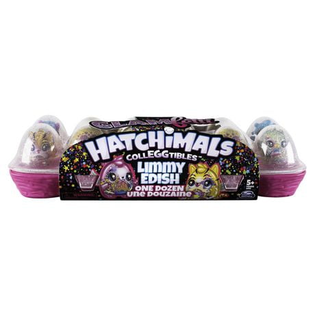 Hatchimals CollEGGtibles, Limmy Edish Glamfetti 12-Pack Egg Carton with 12 Exclusive Hatchimals