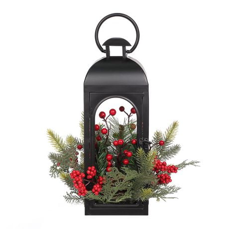 Christmas 15in Black Metal Lantern Decor - Walmart.ca