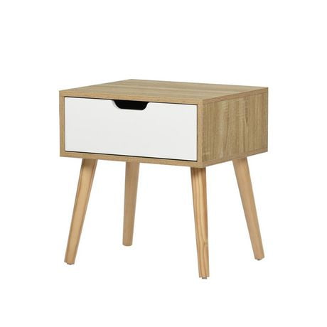 Modern Nightstand End Table Side Table With Drawer Solid Wood Oak And   6000204819068 