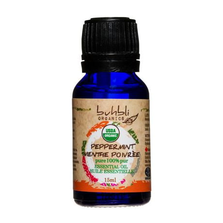 Buhbli Organics Peppermint Essential Oil, Certified Organic