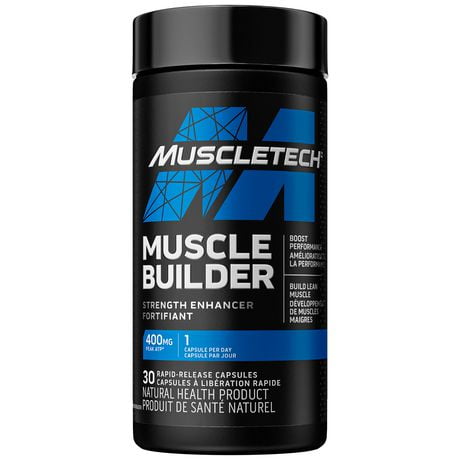 MuscleTech Muscle Builder, Muscle Building Supplements for Men & Women, Nitric Oxide Booster, Muscle Gainer Workout Supplement, 400mg of Peak ATP for Enhanced Strength, 30 Pills, 30 capsules