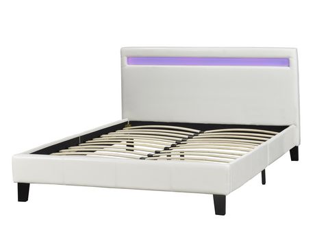 Dhara Double Platform Bed White, What Size Is A Double Bed In Canada