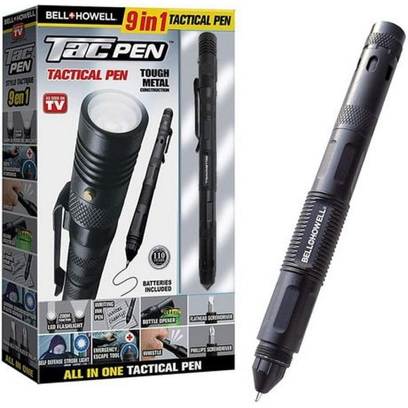 Bell and Howell TacPen- Stylo tactique Super Deluxe 9 en 1 tout usage Stylo tactique