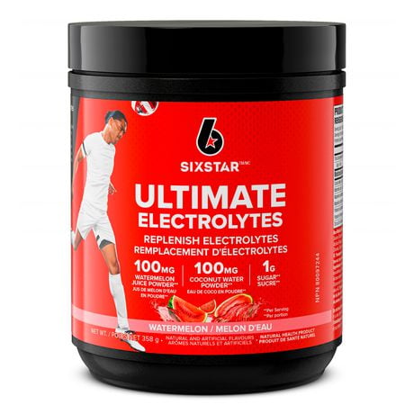 Six Star Ultimate Hydration Electrolyte Powder,  Replenish Electrolytes with 100mg of Coconut Water Powder + Watermelon Powder + Zinc + Magnesium, Watermelon (50 Servings), 50 servings