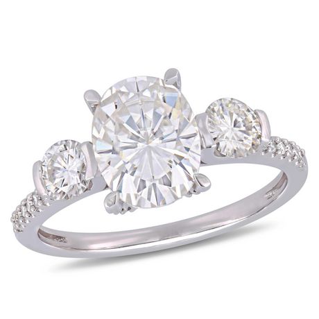 Miabella 2-5/8 Carat T.G.W. Moissanite and 1/6 Carat T.W. Diamond 14K ...