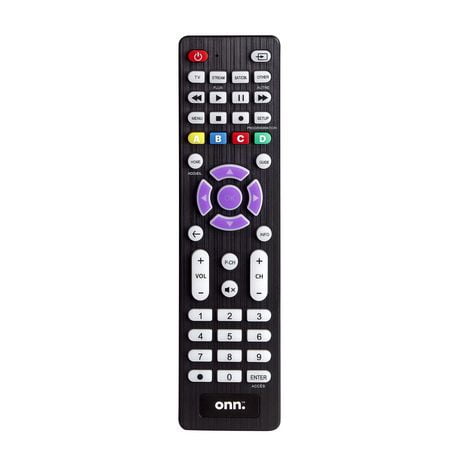 onn. Battery Powered Universal 4-Device Remote, Major Brand Compatible