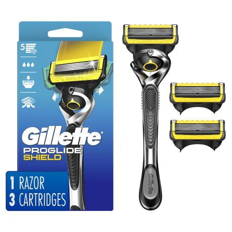 Gillette ProGlide Shield Razor for Men, 1 Razor Handle, 3 Razor Refills, 5 Blade Mens’s Razor with Precision Trimmer, 1CT