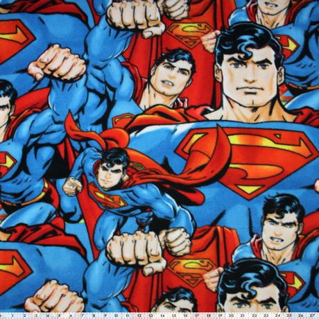 Tissu au mètre en molleton Fabric Creations à motif de Superman multi