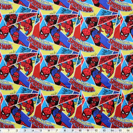 Fabric Creations Multi Amazing Spiderman Cotton Flannel Fabric by the ...