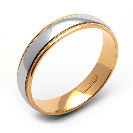 Rex Rings  Men s 10 Kt White and Yellow Gold Wedding  Band  