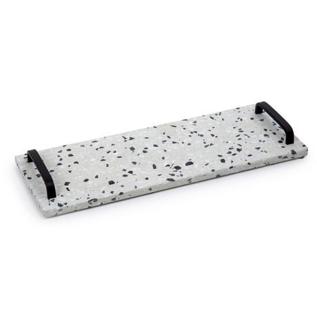 Truu Design Decorative Terrazzo Tray, 15.75 x 2 inches, Grey